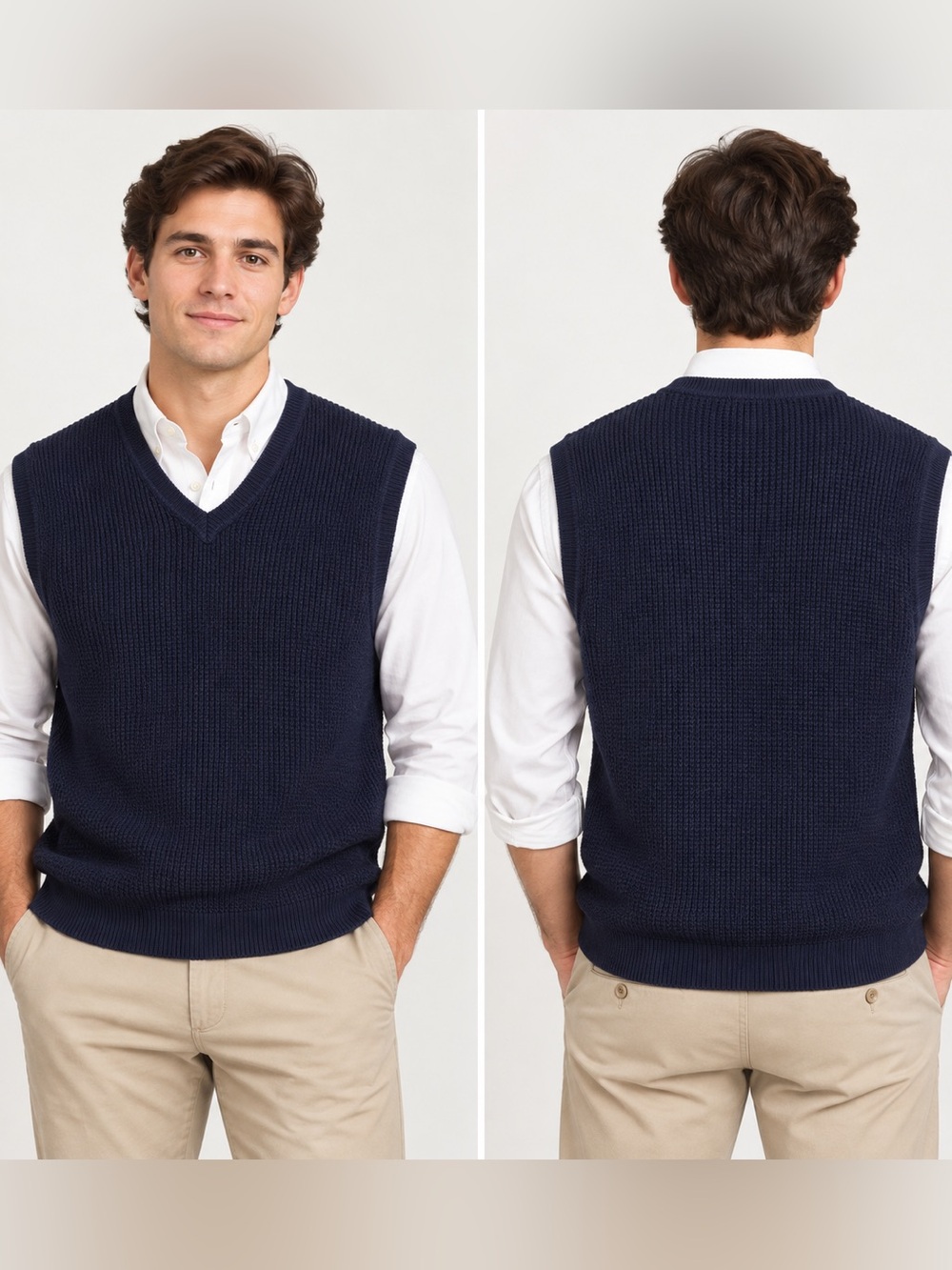 Polo by Ralph Lauren Men's Navy Knit V-Neck Sweater Vest